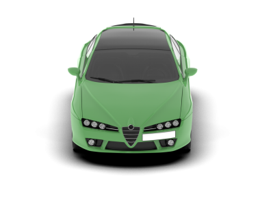 modern yeşil araba beyaz üzerine