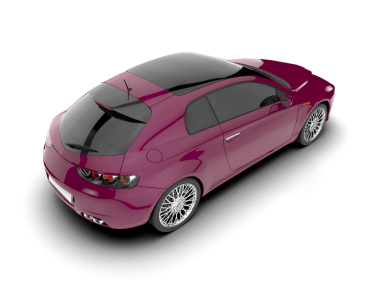 beyaz arka planda pembe modern araba