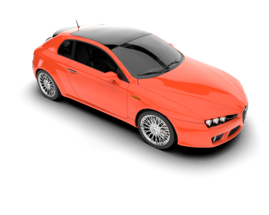 Beyaz arka planda kırmızı araba