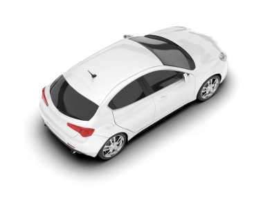 Beyaz arka planda izole edilmiş beyaz modern araba