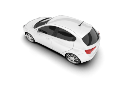 beyaz arka planda modern araba 3 boyutlu çizim - illüstrasyon