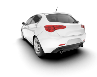 beyaz arkaplanda izole edilmiş gerçekçi araba