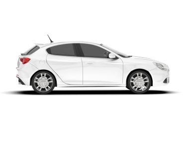 Beyaz arka planda beyaz araba. Yan görünüş. 3d oluşturma