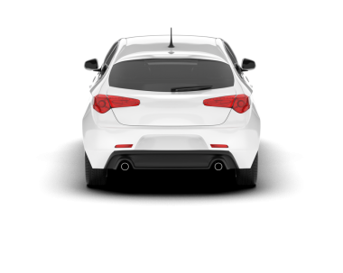 Arka planda beyaz araba manzarası izole edilmiş. 3d oluşturma