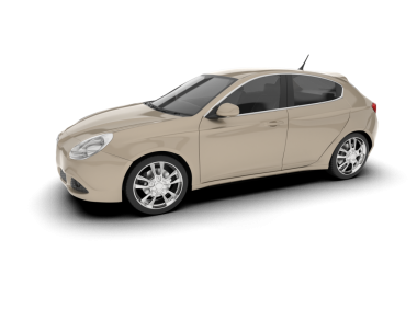 Hatchback arabası arka planda izole edilmiş. 3d görüntüleme - illüstrasyon