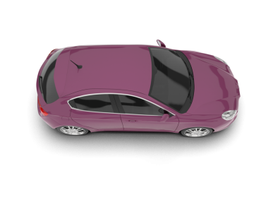 Pembe araba beyaz arka planda izole edilmiş.