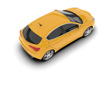 Beyaz arka planda sarı spor araba. yüksek kaliteli resimleme