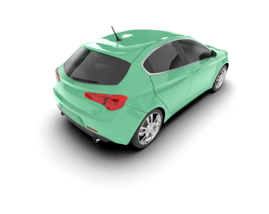 beyaz arkaplanda izole edilmiş bir araba.