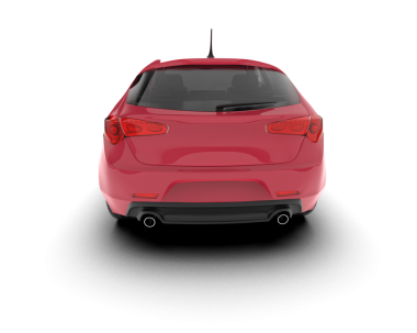 Beyaz arka planda modern bir araba. 3d oluşturma