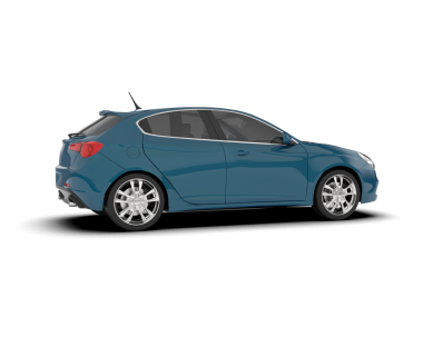 Modern mavi arabanın kenar görüntüsü