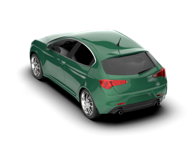 Modern araba beyazda izole edilmiş. 3D görüntüleme - illüstrasyon