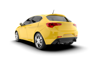 araba beyaz arkaplanda izole edildi