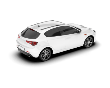 Beyaz arka planda izole edilmiş beyaz araba. 3d illüstrasyon