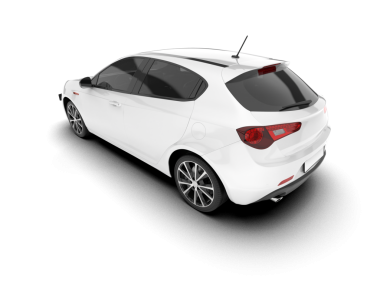 Modern araba izole edilmiş. beyaz ve siyah