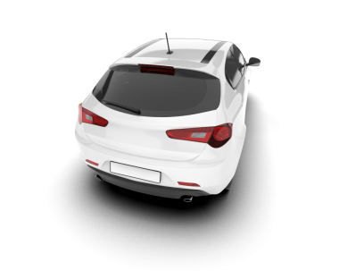 beyaz arkaplan üzerinde araba yan görünümü 3 d illüstrasyon