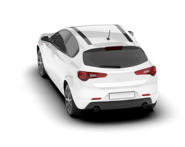 Beyaz arka planda izole edilmiş beyaz lüks bir araba. 3d illüstrasyon