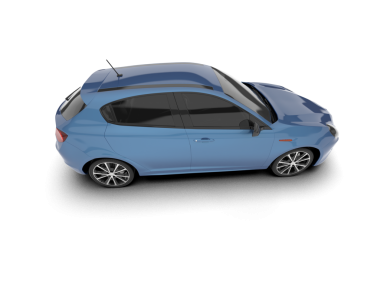 modern mavi araba hafif arka planda izole edilmiş.