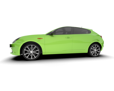 yeşil araba beyaz arkaplanda izole edildi