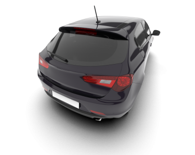 Modern araba arka planda izole edilmiş. 3D görüntüleme - illüstrasyon