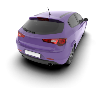 beyaz arka planda modern kompakt araba