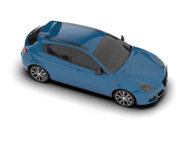 Stüdyo arka planında izole edilmiş 3 boyutlu bir araba.