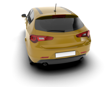 modern araba kırpma yolu ile beyaz arkaplanda izole.