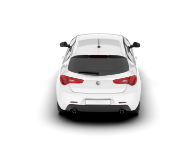 Beyaz arka planda beyaz araba manzarası izole edilmiş. 3d oluşturma