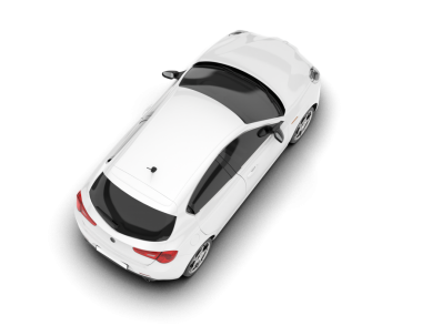 Beyaz arka planda bir araba. 3d görüntüleme - resim