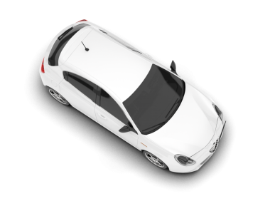 Beyaz arka planda izole edilmiş beyaz bir araba. 3d illüstrasyon