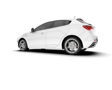 araba beyaz arkaplanda izole edildi. 3d görüntüleme - illüstrasyon