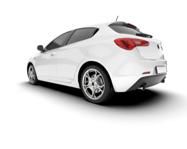 Modern araba arka planda izole edilmiş. 3d illüstrasyon - illüstrasyon