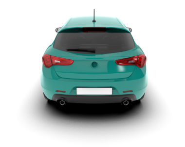 Modern araba beyazda izole edilmiş. 3d illüstrasyon