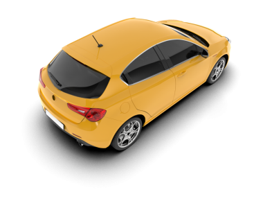 beyaz arkaplanda izole edilmiş araba 3d görüntüleme - üst görünüm