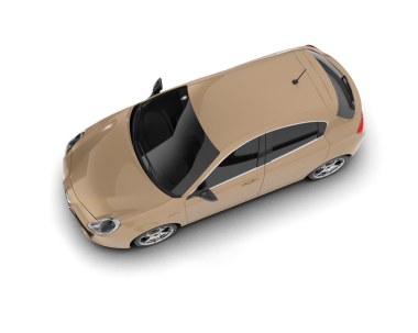 Beyaz arkaplandaki bir arabanın 3 boyutlu canlandırması