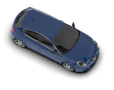 modern mavi araba gri arka planda izole edilmiş.