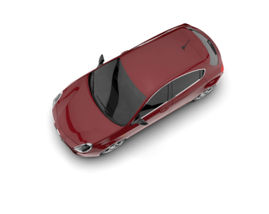 Beyaz bir arka plan üzerinde izole kırmızı spor araba