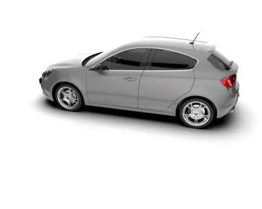 Beyaz bir arka plan üzerinde izole modern kompakt araç.