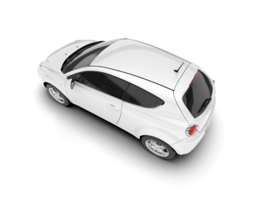 Modern araba beyazda izole edilmiş. 3D görüntüleme - illüstrasyon