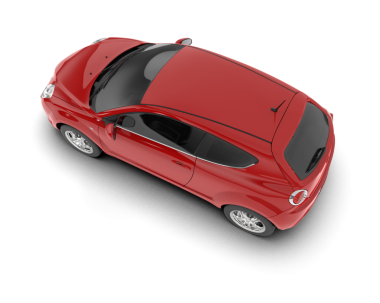 Beyaz bir arka plan üzerinde izole kırmızı spor araba