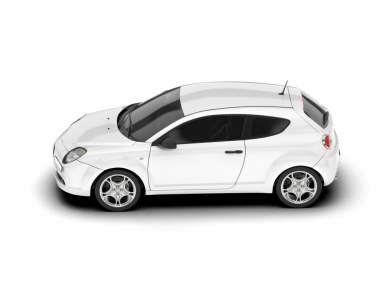 Modern araba beyaz arka planda izole edilmiş. 3d oluşturma