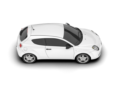 beyaz modern araba beyaz arka plan, kenar görünüm.