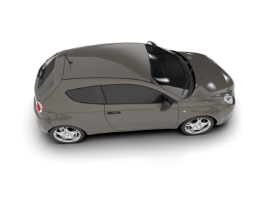 Modern araba beyaz arka planda izole edilmiş. 3d oluşturma