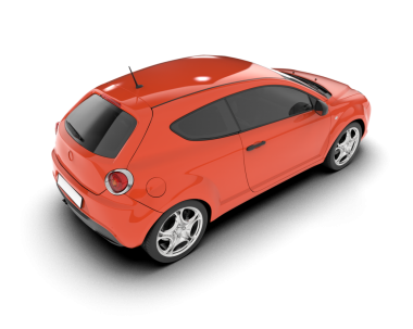 Beyaz arka planda bir araba. 3d illüstrasyon.