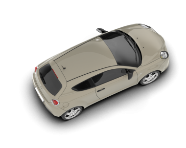 Beyaz arka planda modern kompakt araba. 3d oluşturma