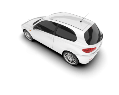 Araba beyaz zemin üzerine