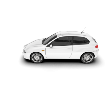 Beyaz arka planda beyaz modern araba