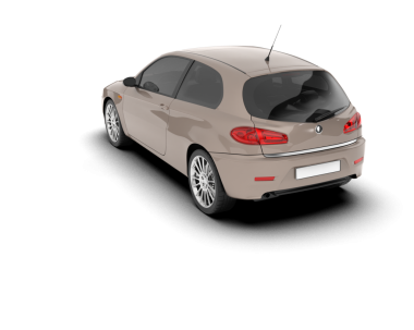 modern araba beyaz arkaplanda izole edildi