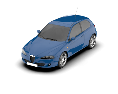 mavi modern araba beyaz arka planda izole edildi