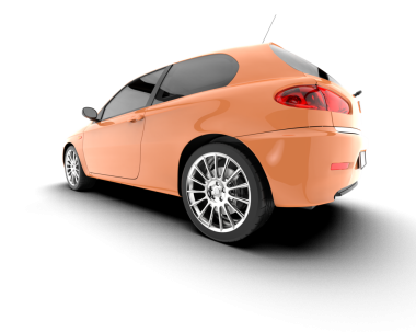 Beyaz arka planda modern bir araba. 3d illüstrasyon