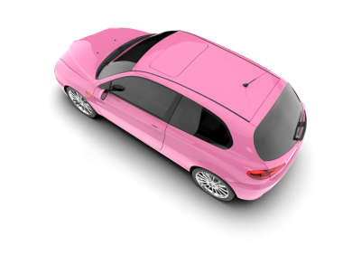 Beyaz arkaplandaki arabanın 3 boyutlu resmi